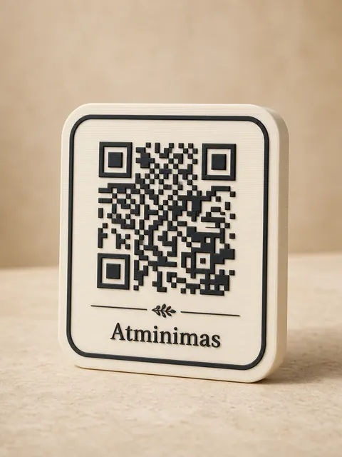 ASA 3D spausdinta QR atminimo lentelė